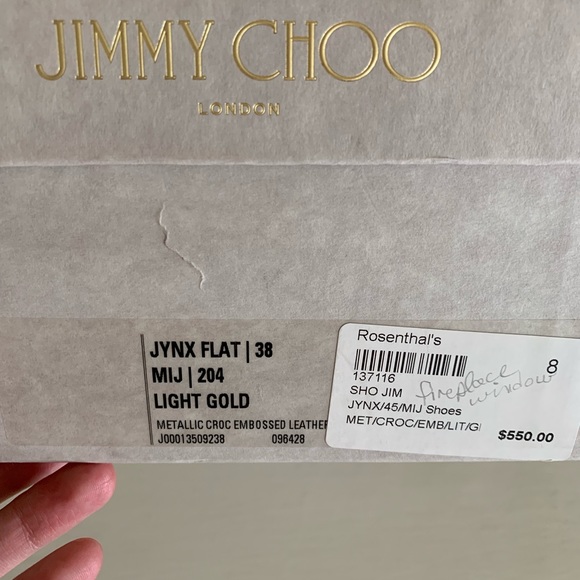 Authentic Jimmy Choo gold metallic flats 38 $550 - Picture 6 of 6